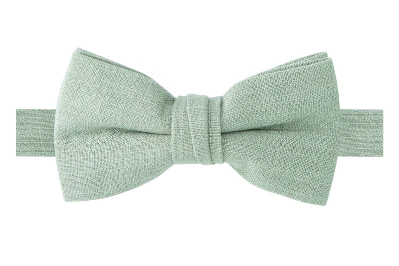 Spring Notion Boys' Linen Blend Bow Tie, Sage Medium - Image 1